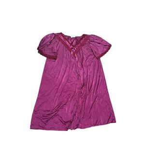 Miss Elaine vintage lace ribbon night gown L